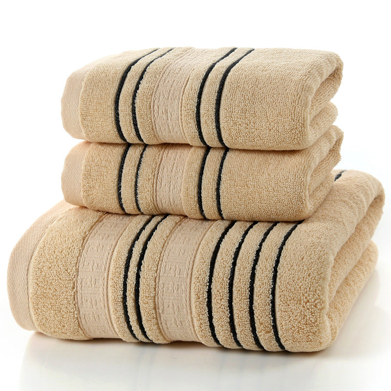 Lot de serviettes de toilette 100% coton rayées