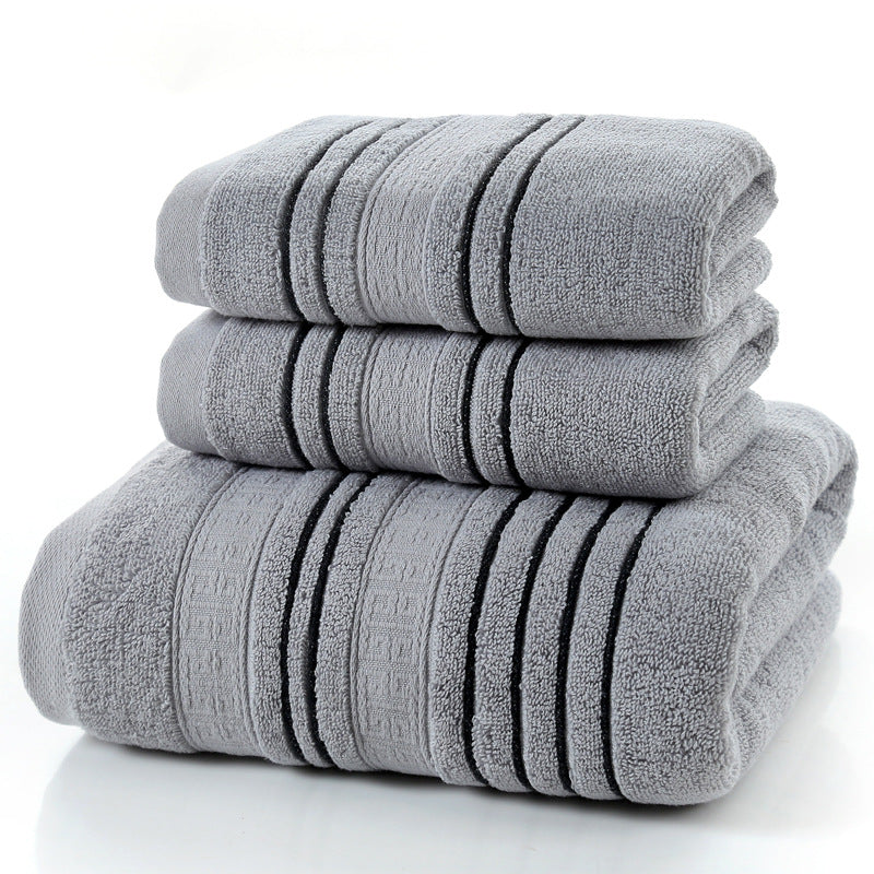 Lot de serviettes de toilette 100% coton rayées