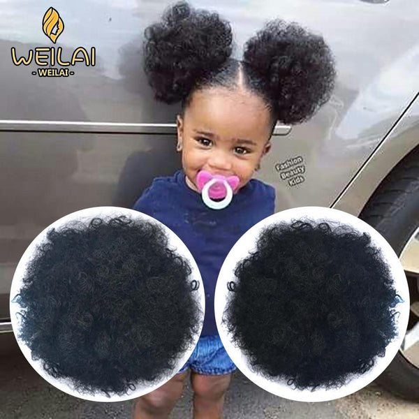 WEILAI 2 pieces Bun Chignon Hair Accessories cheveux Afro Puff Soft Fried Head Elastic Hair Rope Synthetic Buns for Black Woman