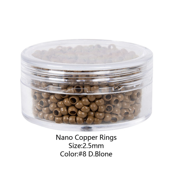 Nano Micro Links Rings Beads For Human Hair Feather Extensions 1000Pcs 2.5*1.5*2Mm Hair Extnsion Ring Nano Copper Hair Rings