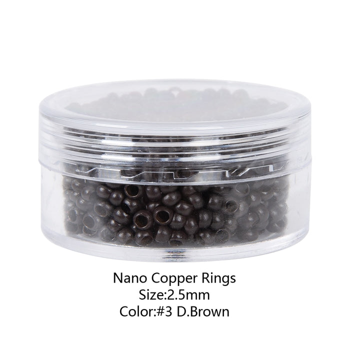 Lot de 1000 Pcs (diam. 2.5*1.5*2 mm) types Nano Rings pour extensions