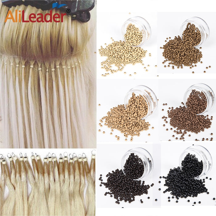 Nano Micro Links Rings Beads For Human Hair Feather Extensions 1000Pcs 2.5*1.5*2Mm Hair Extnsion Ring Nano Copper Hair Rings