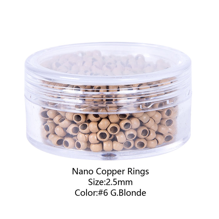 Lot de 1000 Pcs (diam. 2.5*1.5*2 mm) types Nano Rings pour extensions