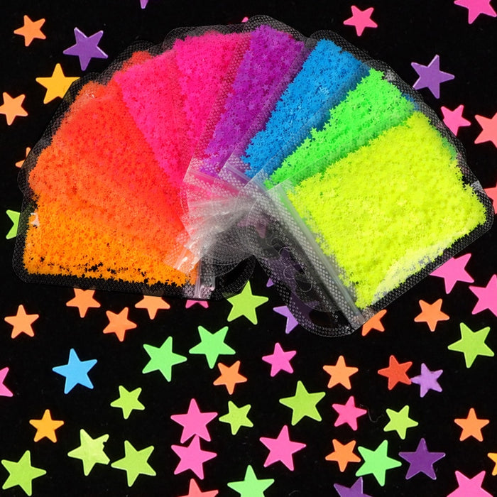 Confettis fluorescents forme étoiles
