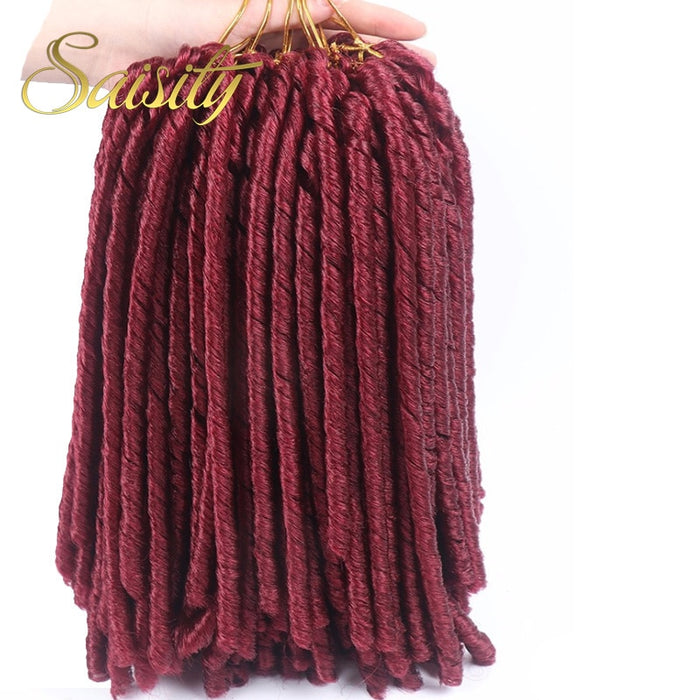 Mèches en cheveux synthétiques bruns type "twist" pour pose locks au crochet 14 pouces