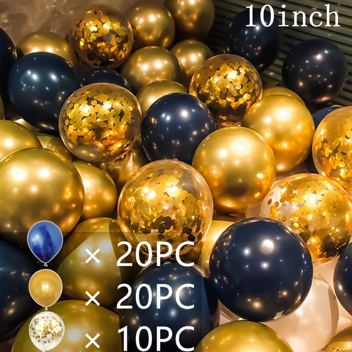 Lot de 15 à 50 ballons en latex effet métal précieux