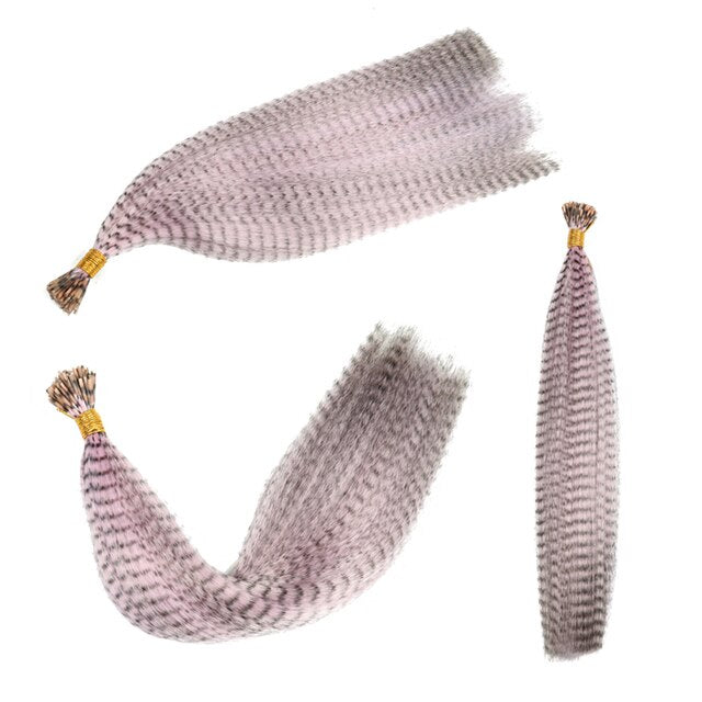 Extensions cheveux synthétiques effet plumes avec fixation par anneaux