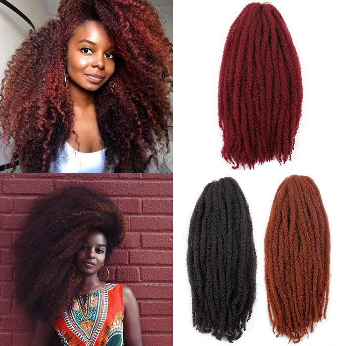 8. Marley Braids Crochet hair Curly Afro spring twist Soft Red Grey Synthetic Kanekalo Braids Crochet Braiding Hair Extension