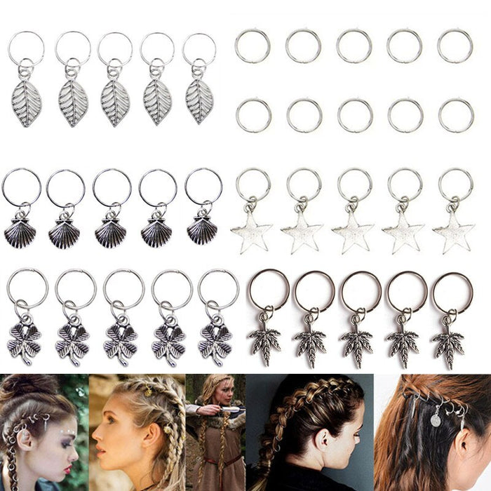 Bijoux de cheveux type anneaux pour tresses, nattes et dreadlocks