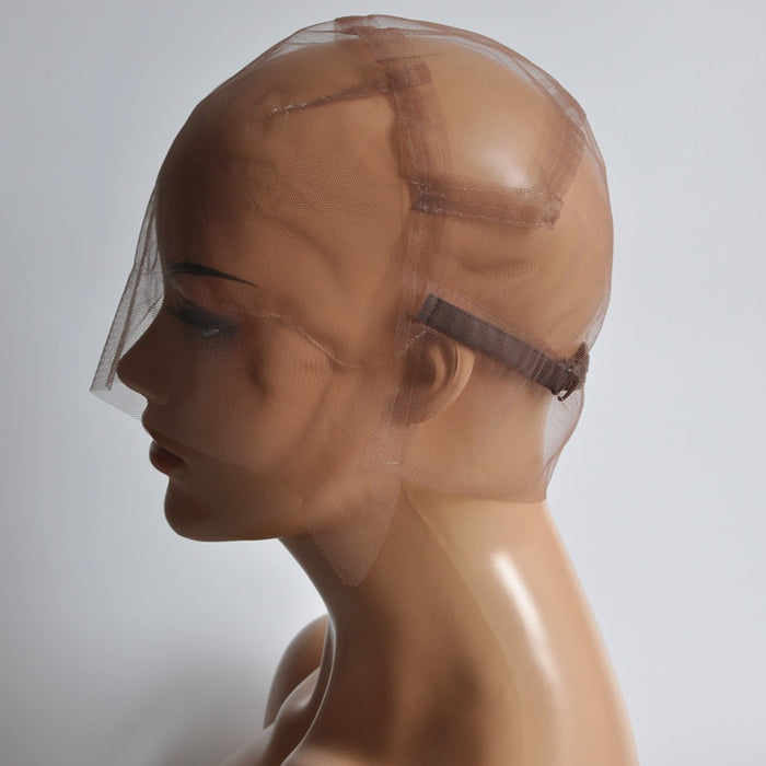 Bonnet en dentelle suisse pour fabrication de perruques avec sangles réglable
