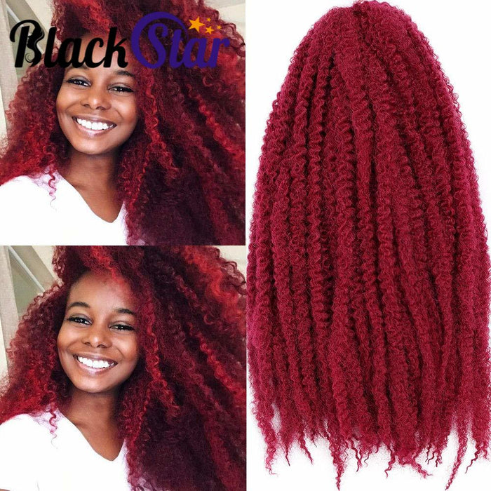 Mèches en cheveux synthétiques type afro kinky rouges à "lockser"pour pose au crochets