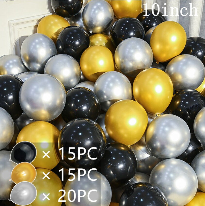 Lot de 15 à 50 ballons en latex effet métal précieux