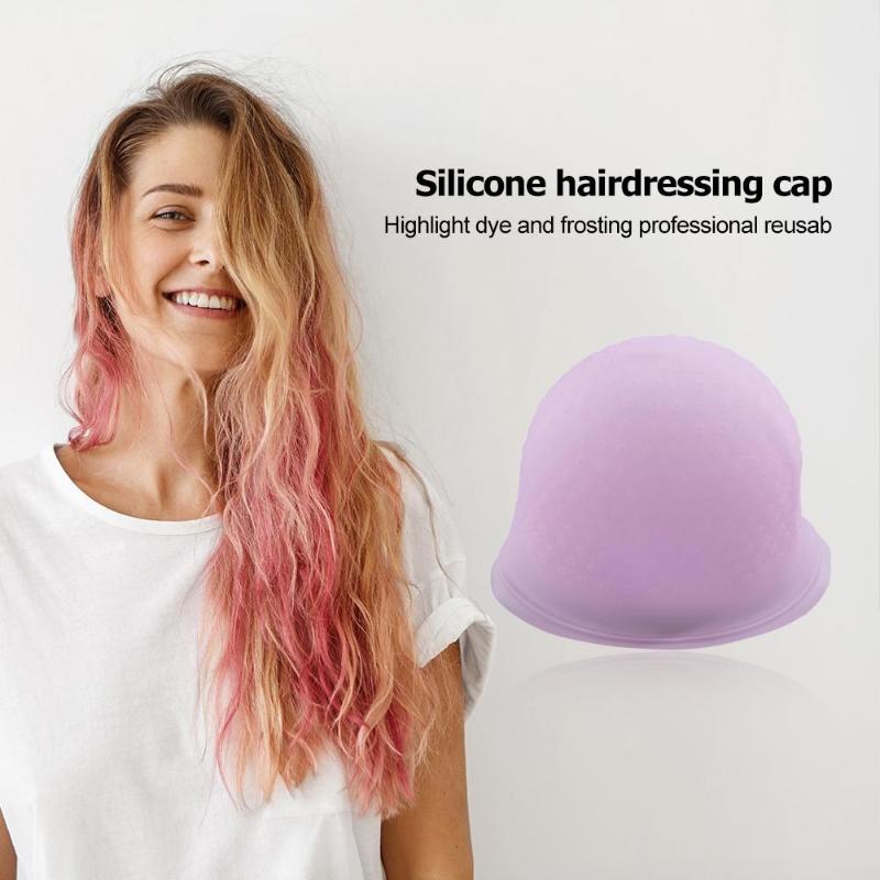 Reusable Silicone Coloring Highlighting Dye Cap Hat Hot Selling Safety Breathable Hook Women Styling Tool Hair Dyeing Tool