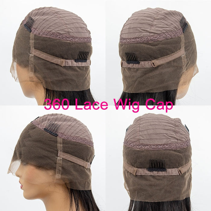 Perruque courte type carré ondulé avec total lace 360 en cheveux naturels  sans colle