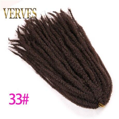 5.VERVES Afro Kinky Braiding Hair 18 inch Synthetic Crochet Marly Braids Hair extensions 30 strands/pack Natural black ombre