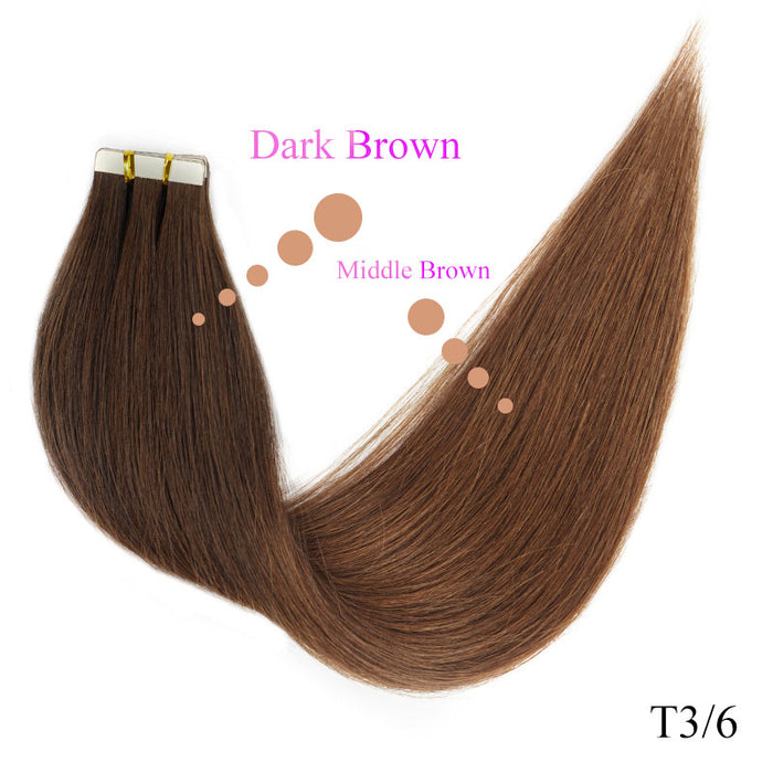 Extensions de cheveux naturels à bandes adhésives, Invisibles et sans couture (50 gr)