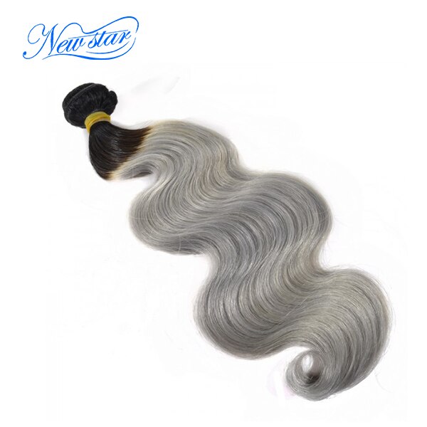 Bandes de tissages brésiliens en cheveux naturels ondulés gris avec effet racines