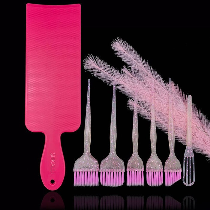 Hair Coloring Board Hair Tint Dyeing Highlighting Board Hairdressing Professional Pick Color Balayage Board Tool  brush set