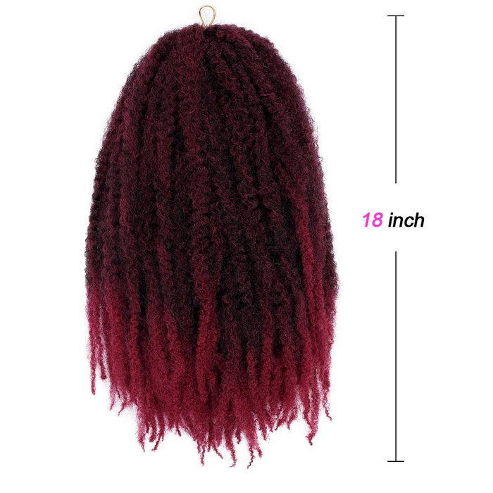 Mèches en cheveux synthétiques type afro kinky rouges à "lockser"pour pose au crochets