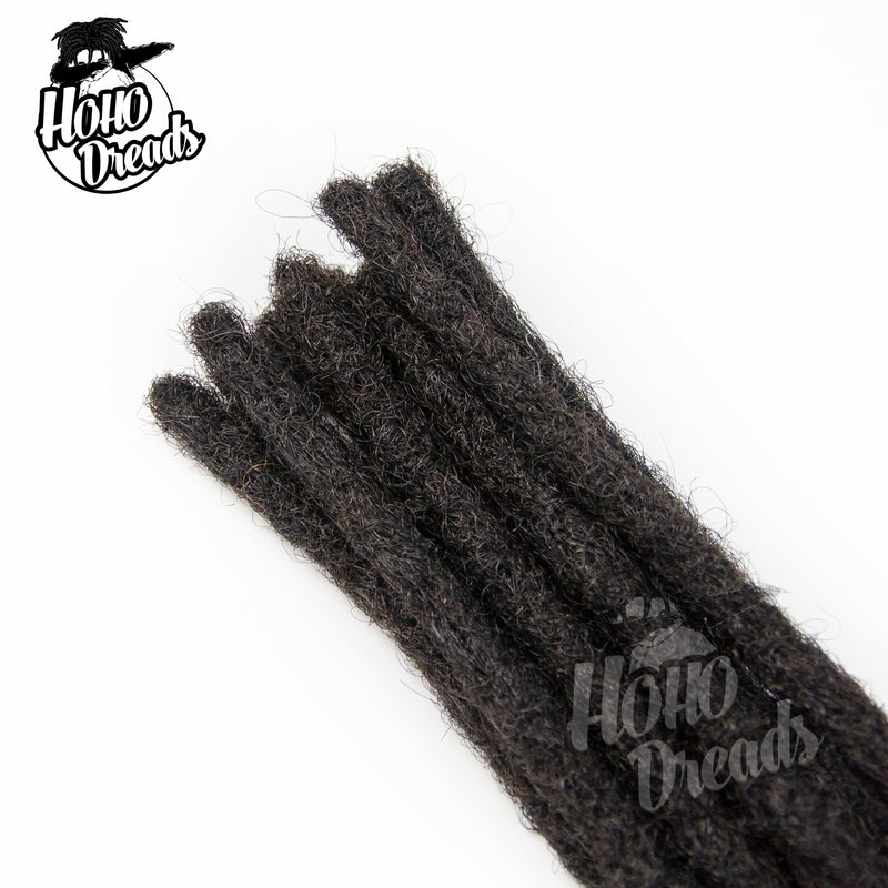 Dreadlocks Crochets en cheveux humains (noir) Série N°9 - lot de 10 brins