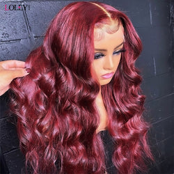 PERRUQUE BOUCLEE AVEC LACE FRONTALE ET BABY HAIR DEEP RED