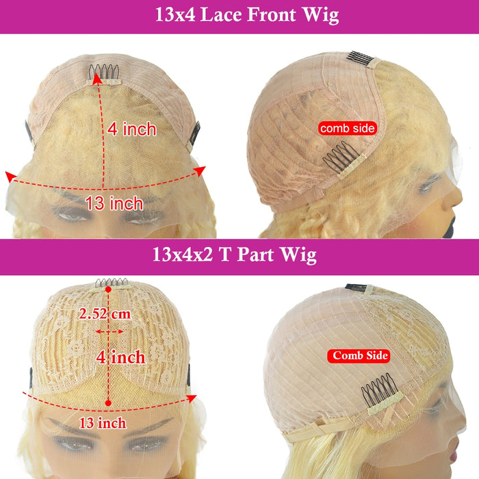 Perruque Lace Frontale 13x4  avec baby hair en cheveux lisses et ombrés blonds