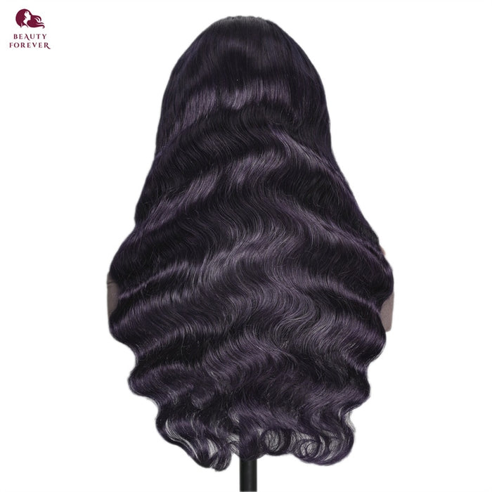 Perruque en cheveux naturels longs et ondulés avec HD lace frontale 13*4 transparente