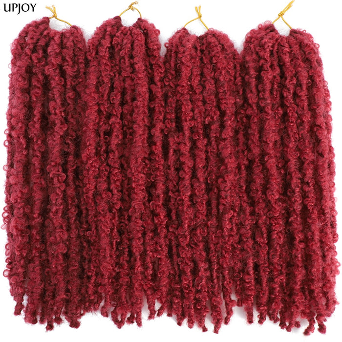 Mèches en cheveux synthétiques rouge type butterfly pour pose locks au crochet 12 pouces