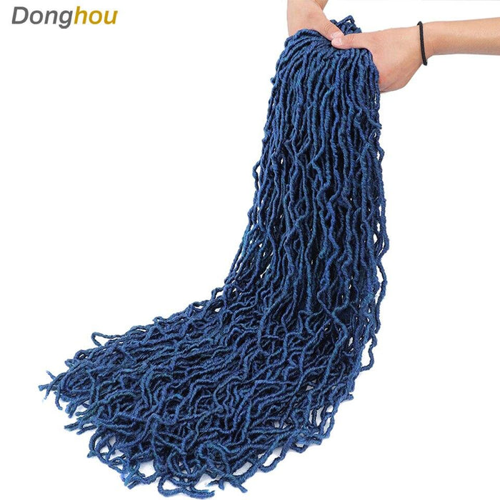 7.w Faux Locs Crochet Hair Synthetic Curly Dreadlocks Hair Extensions Faux Cheveux Soft Locs Crochet Braids 12 Colors Can Choose
