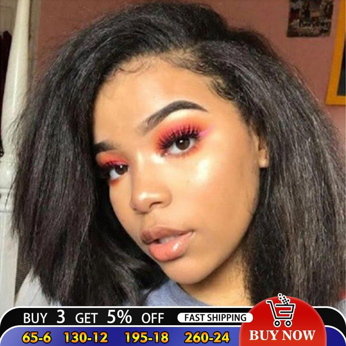 Malaysian Kinky Straight bob Lace Front wigs 13x4 lace frontal short lace closure bob wig Remy Human Hair wig Preplucked LS HAIR