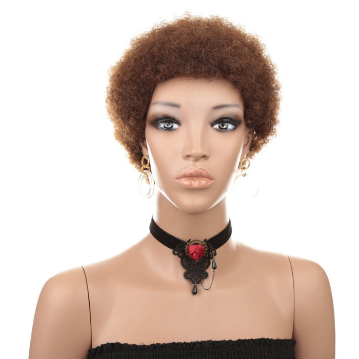 Perruques Afro Kinky courte en cheveux humains