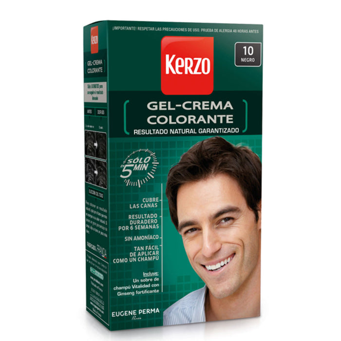 kit Coloration Crème Kerzo N°10 - Noire (brun) par EUGENE PERMA