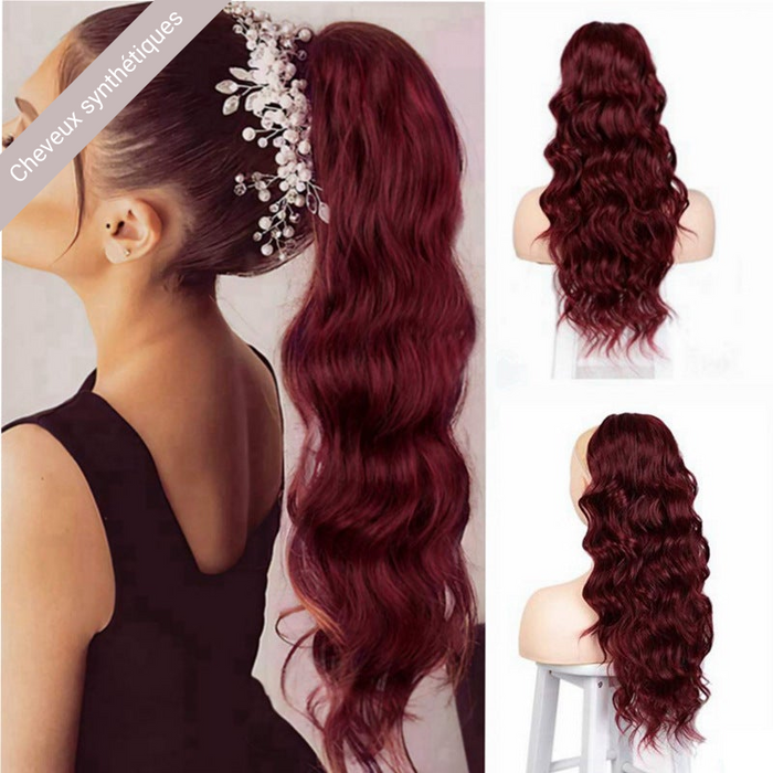 Ponytail en cheveux longs synthétiques style Body wave