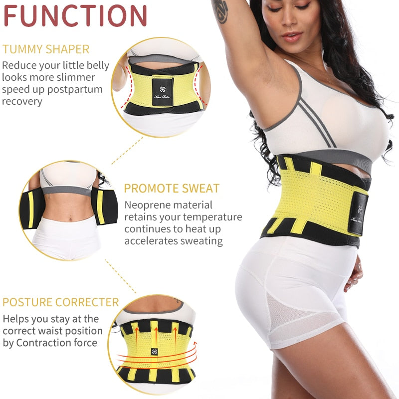 Sweat Waist Trainer Body Shape Shaper Xtreme Power Modeling Belt Faja Girdle Tummy Slimming Fitness Corset Shapewear