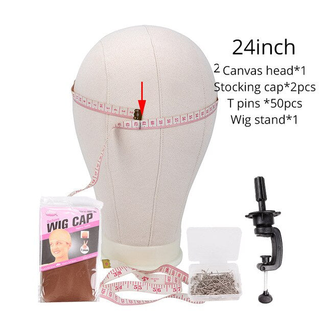 Kit de montage de perruque N°2 avec support pour tête de Mannequin en tissu