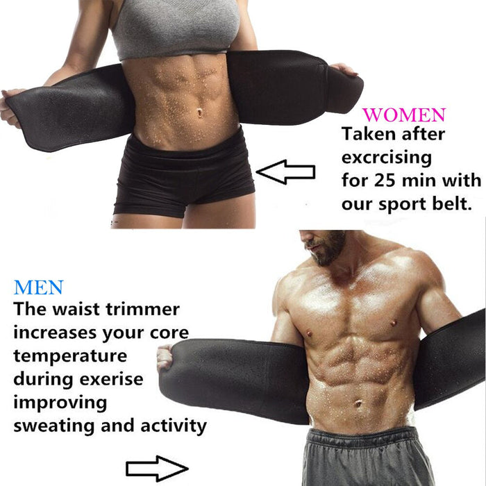 Waist Trimmer Sweat Belt Weight Loss Waist Trainer Slimming Belt for Men and Women Fat Burner Low Back Support Mens Shaper