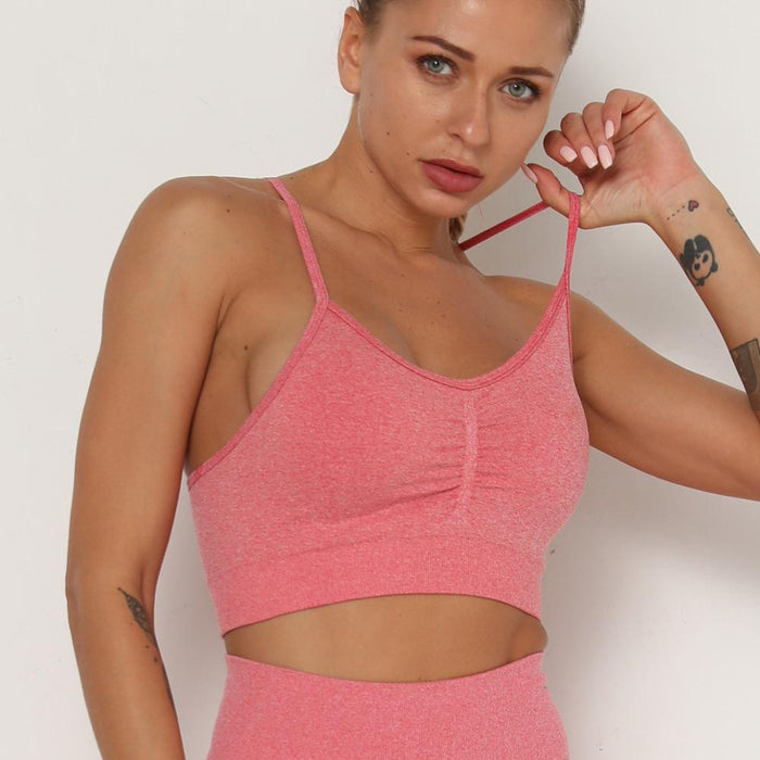 Seamless Sports Fitness Yoga Bra Top For Women Running Gym Workout Push Up Beauty Back Top Clothing Cami Sportswear Crop Top