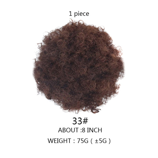 WEILAI 2 pieces Bun Chignon Hair Accessories cheveux Afro Puff Soft Fried Head Elastic Hair Rope Synthetic Buns for Black Woman