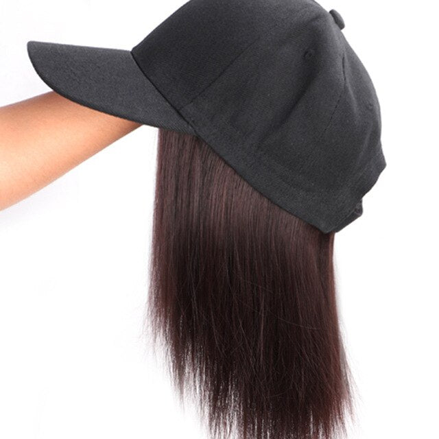 ONYX 8inch Short Baseball Cap Hair Wig Synthetic BOB Wig Hair Naturally Connect Adjustable Cap Wig For Women Outdoors