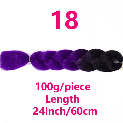 LISI GIRL 24 Inch Braided Hair Extension Long Hair Crochet Braid Synthetic Fiber Hair 100g/Pack Pure Blonde Pink Purple Wig