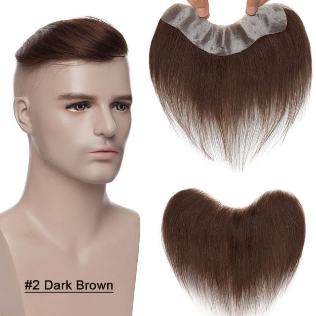 Postiche  pour hommes avec ligne de replacement et cheveux type caucasien ; couleur blond platine