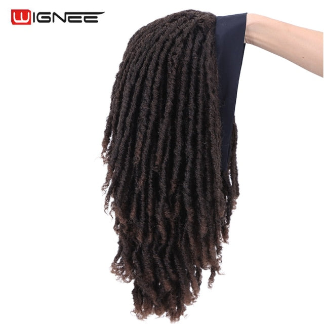 Wignee Long Dreadlock Wig Synthetic Hair Headband Crochet Braid Wig Heat Resistant Black Color Wigs For Black Women/Men In Daily