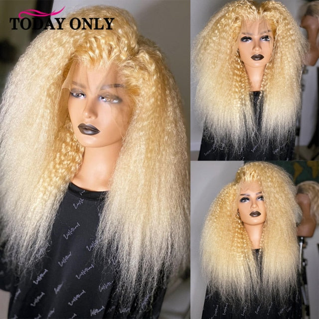 Collection 2022 - Kinky Yaky Blond and brown Hair Style - Perruques Cheveux Naturels