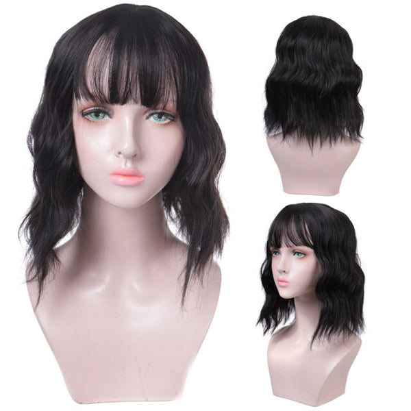 XUANGUANG Synthetic Heat-Resistant Fiber Short Wave With Bangs Wig Cosplay Wig Multi-Color Splicing Wig Suitable For Women